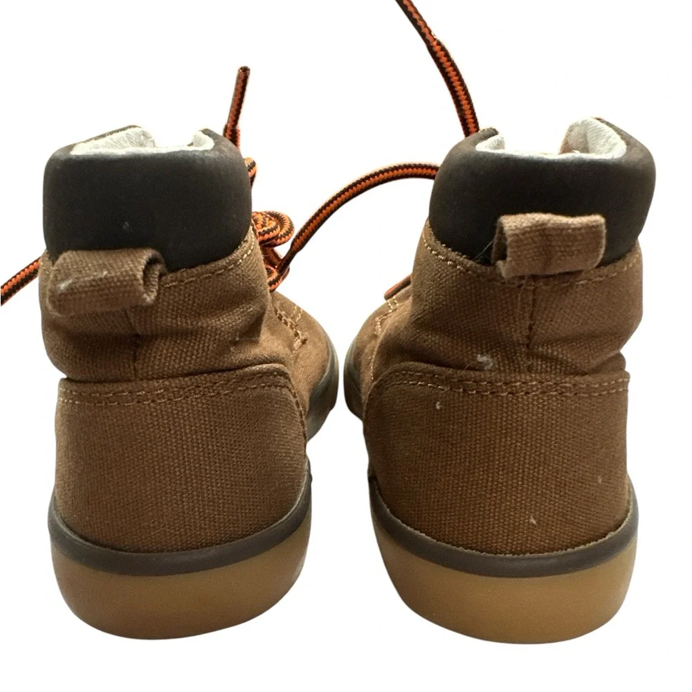 Gymboree Boys Light Brown Canvas Fall Boots/Hi Top Sneaker Toddler S6 Preowned
